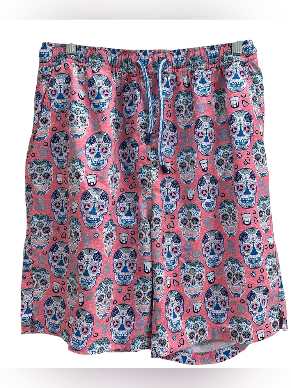 Peter Millar Swim Trunks Mens M Sugar Skulls & Tequila Print Lined Board Shorts